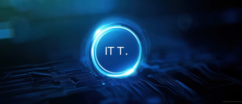 The glowing IT symbol on a futuristic digital circuit background photo