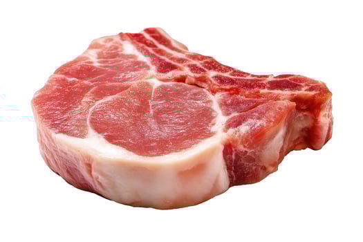 Fresh pork chop meat cut raw protein source isolated food ingredient photo