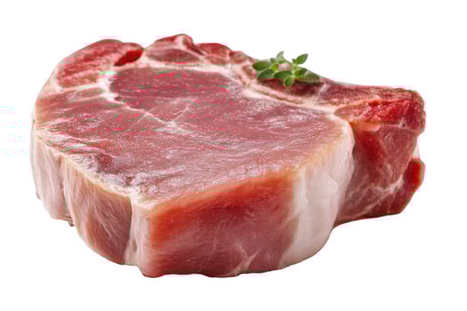 Fresh pork chop isolated on white background raw meat cut for cooking photo