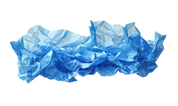 Crumpled light blue crepe paper texture abstract background photo