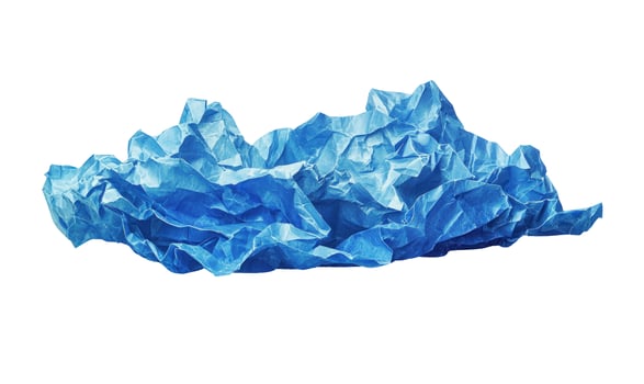 Crumpled blue paper texture abstract wrinkled material design resource photo