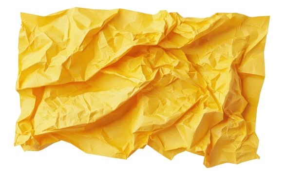 Crumpled yellow paper texture abstract background design element photo