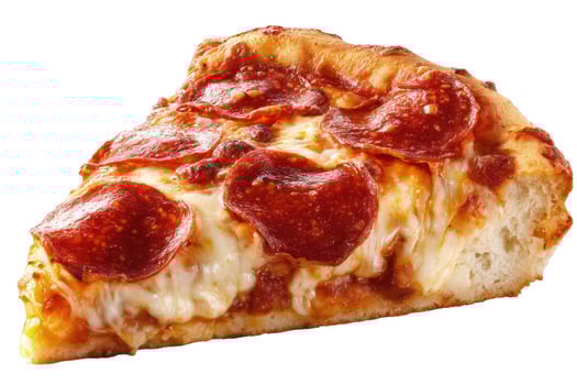 Classic pizza slice with cheese on a white background meal cuisine photo