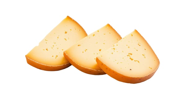 Cheese wedges on white background isolated food dairy snack appetizer photo