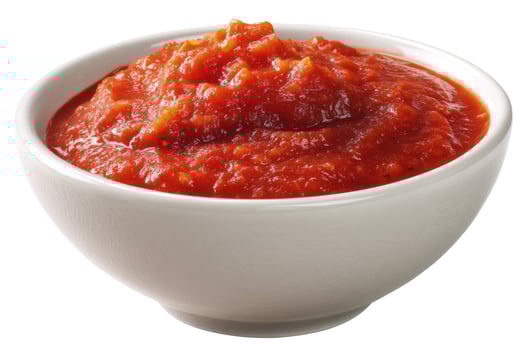 Bowl of rich red tomato sauce culinary food image photo