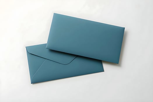 Elegant blank blue envelope stationery mockup photo
