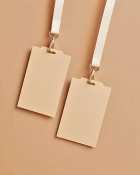 Elegant ID card and lanyard mockup photo