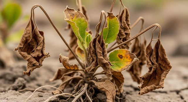 A plant with brown leaves and brown leaves photo