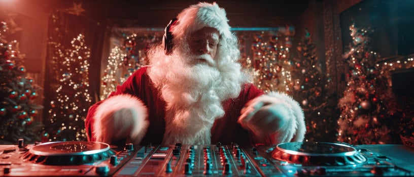 The DJ Santa Claus Spreading Holiday Cheer with Festive Beats photo