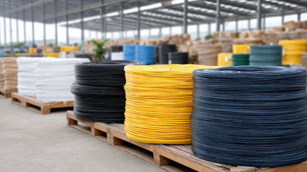 A warehouse with many different types of wire photo