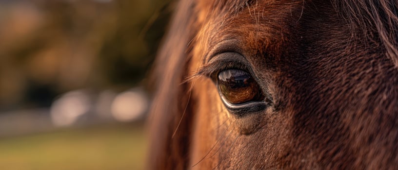 The Majestic Eye of a Beautiful Brown Horse in Nature photo