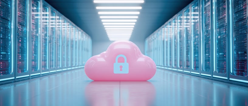 The cloud symbolizing secure data storage in a modern server environment photo
