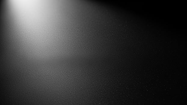 Black and white photo of a spotlight shining on a black surface