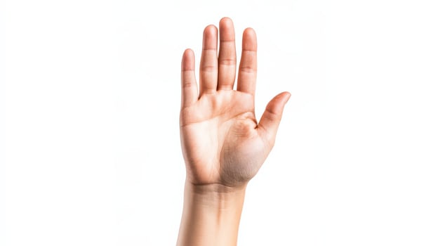 A hand is raised in the air photo