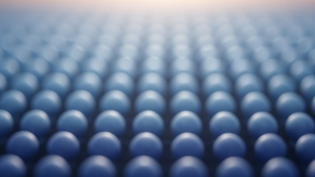 A large group of blue eggs in a circle photo