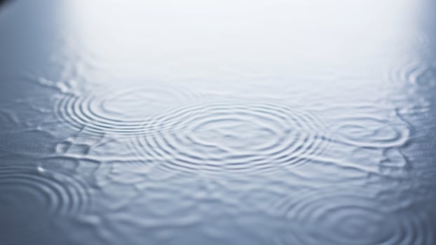 Water droplets on a surface photo