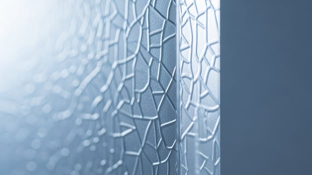 A close up of a glass door with a crack pattern photo