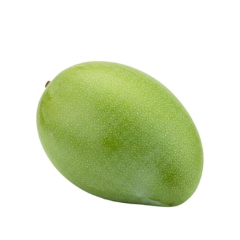Unripe green mango fresh tropical fruit isolated on white background photo