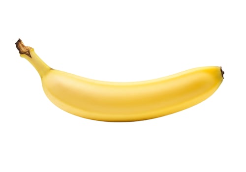 Ripe yellow banana isolated on white fresh tropical fruit still life photo