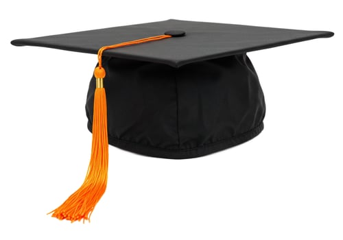 Graduation cap symbol of academic achievement and educational success isolated photo