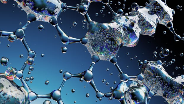 Transparent Molecular Structure with Hexagonal Patterns Analyzed in Macro Lens photo
