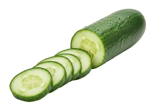 Fresh cucumber slices on white background healthy eating concept photo