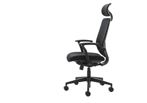 Ergonomic office chair isolated on white background for workplace design photo