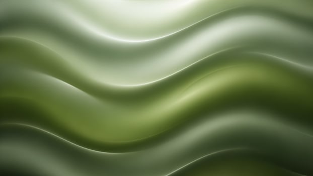 Green abstract background with waves photo