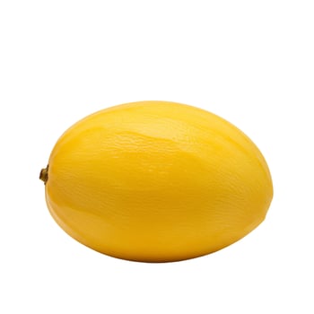 Bright yellow lemon fruit close up on white background studio shot still life photo