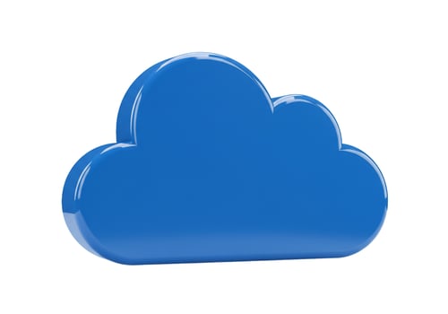 Blue cloud icon graphic for weather and technology concepts illustration photo