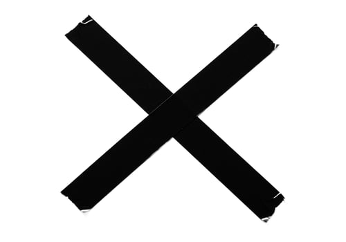 Black x symbol on white background high contrast design element photo