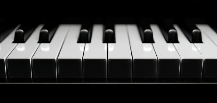 The Elegant Keys of a Grand Piano in Black and White photo