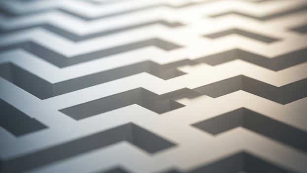 A 3d image of a maze with many different shapes photo