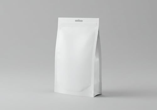 Blank white package mockup for product branding and packaging design presentation photo