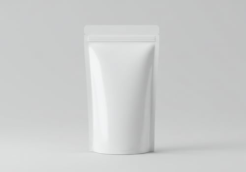 White stand up pouch mockup for product packaging design and presentation photo