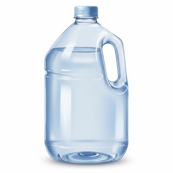 Clear water bottle plastic container for hydration and refreshment photo
