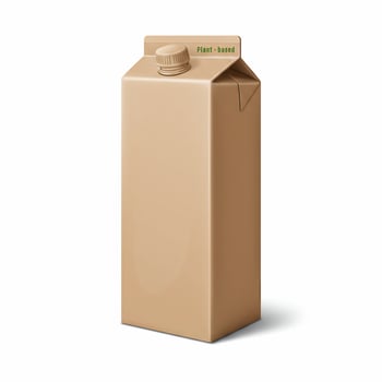 Cardboard carton with cap mockup for beverage or liquid packaging on white background photo