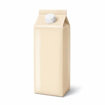Isolated beige gable top carton beverage packaging photo