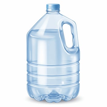 Large plastic water bottle isolated on white background studio shot photo