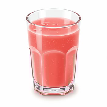 Pink smoothie in glass isolated on white refreshing beverage still life photo