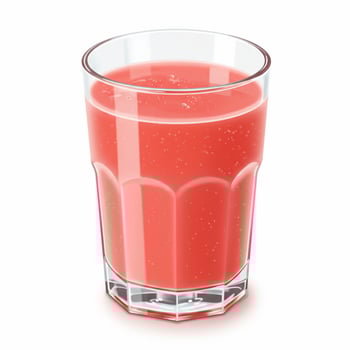 Refreshing pink smoothie in clear glass isolated on white background healthy beverage illustration photo