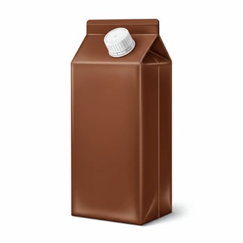 Brown carton package with white cap isolated on white background photo