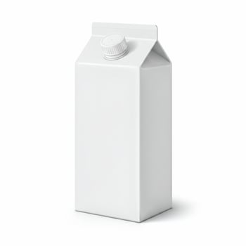 Blank white carton packaging design mockup template for milk or juice container photo