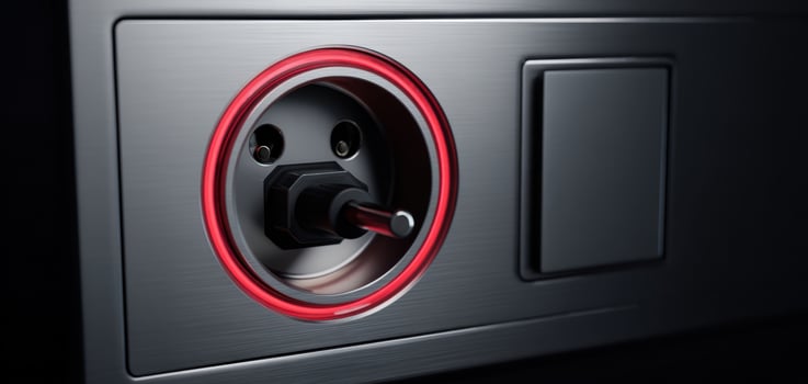 The sleek design of a modern electrical socket with a power connection. photo