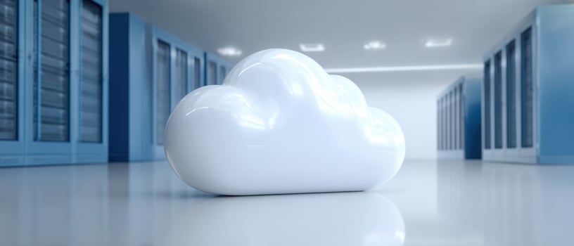 The Cloud Illustration in a Modern Server Room Environment photo