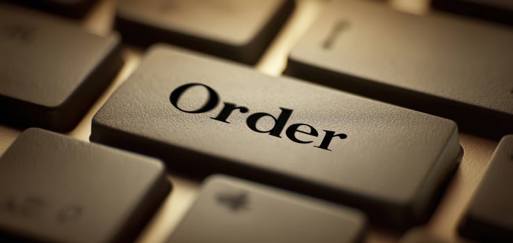 The keyboard button labeled Order emphasizing digital communication and interaction. photo