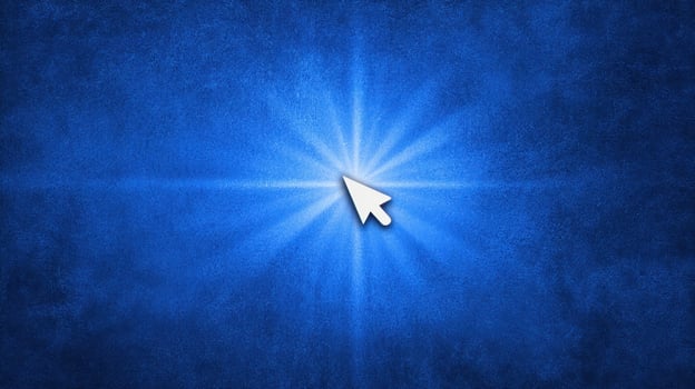 The Cursor Highlighting a Blue Radiant Background for Digital Designs photo