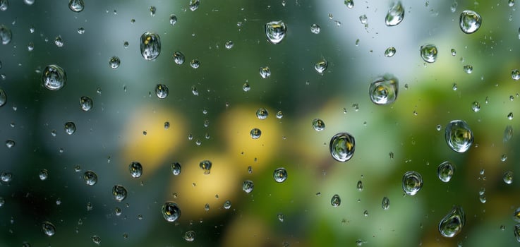 The Beauty of Rainy Droplets on a Window Glass photo