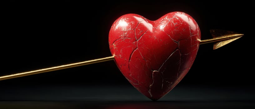 The Heart Pierced by an Arrow Symbolizing Love and Passion photo