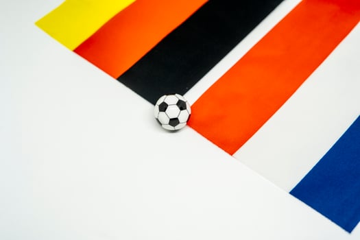 Netherlands vs Germany, Football match with national flags photo